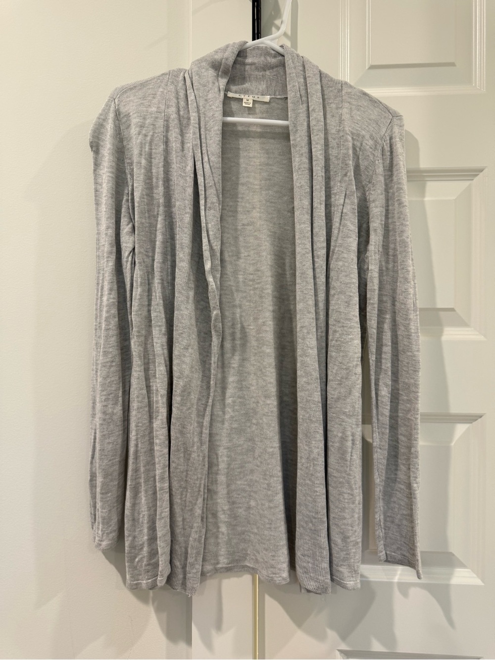 Light Gray Open-Front Women’s Cardigan Sweater light weight